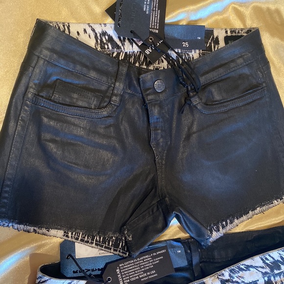 NWT BLEULAB REVERSIBLE SHORTS Ikat bleach summer sexy booty pant denim jean - Picture 6 of 10